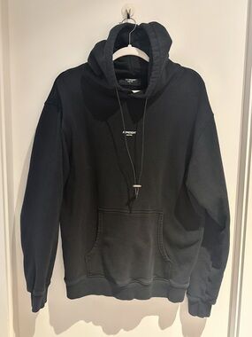 A Present Black Pullover Hoodie — Men's Minimal Logo Hooded Sweatshirt